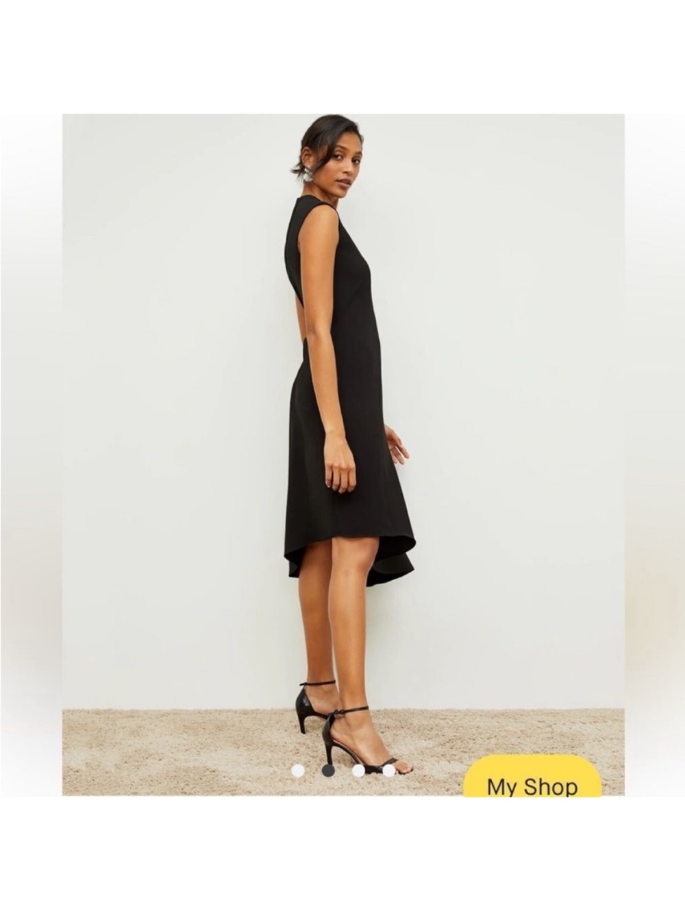 M.M. LaFleur The Lara Dress Eco Heavy Crepe black Assymetrical office career 4 - Picture 5 of 11